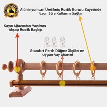 Mge Home Raysız Ahşap Rustik Perde Askısı