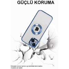 Kılıfmania Apple iPhone 14 Pro Max Kapak Yanları Renkli Lens Korumalı Logo Gösteren Şeffaf Luxury Silikon Kılıf - Gri