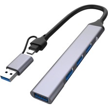 Techmaster USB 3.0 Type-C 1xusb 3.0 3xusb 2.0 Hub Otg Çoğaltıcı UCA9701