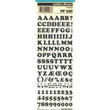 Mecanorma Harfler Transfer Şablon Letraset Pf 230 9.5 mm
