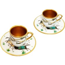 Arter Home Hipodrom Serisi Hediye Paketli 2'li Gold Fincan Takımı