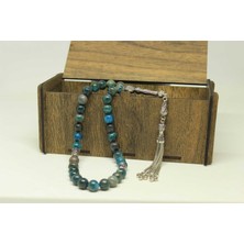 Yaşam Tohumu Apatit Taşı Tesbih 8mm Ahşap Kutulu