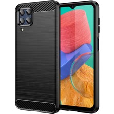 Microcase Samsung Galaxy M33 5g Brushed Carbon Fiber Silikon Kılıf - Siyah