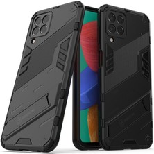 Microcase Samsung Galaxy M33 5g Matrix Serisi Armor Standlı Perfect Koruma Kılıf - Siyah