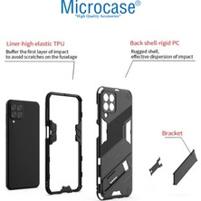 Microcase Samsung Galaxy M33 5g Matrix Serisi Armor Standlı Perfect Koruma Kılıf - Siyah