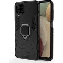 Microcase Samsung Galaxy M33 5g Batman Serisi Yüzük Standlı Armor Kılıf - Siyah