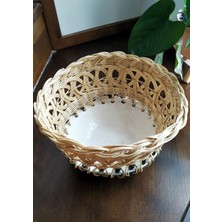 Halley Concept Özel Tasarım El Yapımı Rattan Örgülü Seramik Kase