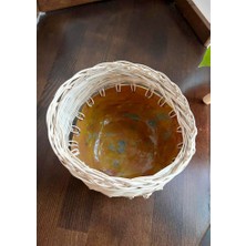 Halley Concept Özel Tasarım El Yapımı Rattan Örgülü Seramik Asimetrik Kase