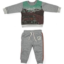 Bebepan Road Araba Desenli 2 Iplik Erkek Çocuk Eşofman Takımı