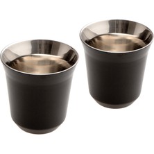 Jumbo Glory 7 Double Wall Termo Çelik Fincan 2'li 80 Ml Siyah