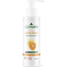 Yeşilmarka Doğal Güneş Kremi 125ML - Vegan - Parabensiz - Alkolsüz - Parfümsüz - Organik Içerikli - 30+ Faktör