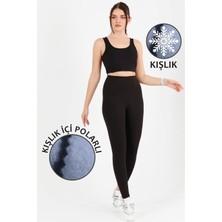 Miss Maral Kadın  Tayt  Siyah Içi Polarlı  Tam Kışlık Yüksek Bel Tam Boy   Dalgıç Kumaş 1024