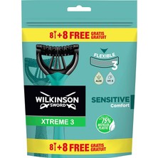 Wilkinson Sword Xtreme 3 Sensitive 8+4 Üç Bıçaklı Kullan At Tıraş Bıçağı