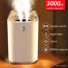 HaiTun 3000 ml Ev Hava Nemlendirici Çift Meme Serin Sis Aroma Difüzör Renkli LED Işık ile Ağır Sis Ultrasonik USB Humidificador | Nemlendiriciler (Yurt Dışından)