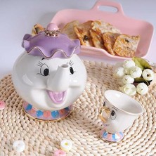 HaiTun Sevimli Karikatür Güzellik ve Canavar Çaydanlık Kupa Mrs Potts Çip Kupası Çay Potu Kupası Set Güzel Noel Hediyesi | Sürahi (Yurt Dışından)
