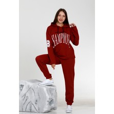 Nisanca Mevsimlik Kapüşonlu Kadın Eşofman Takımı - Ev Giyim