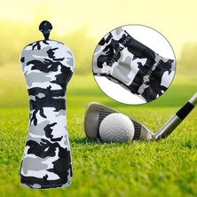 Tasteful Su Geçirmez Camo Deri Golf Ahşap Kafa Örtüsü Headcover Case Guard Fairway (Yurt Dışından)