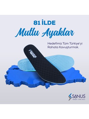 Sanus M900  Visco Memory Foam Anatomik Tek Beden  Tabanlık