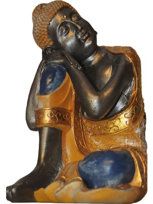 Nesli Butik Buddha Buda, 35 Cm, El Boyaması Biblo, Dekoratif El Sanatları, Ev Bahçe Teras Balkon Dekoru, Yoga