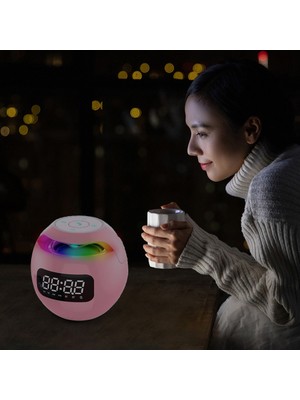 Gorgeous Kablosuz Bluetooth Hoparlörlü Saat - Pembe (Yurt Dışından)