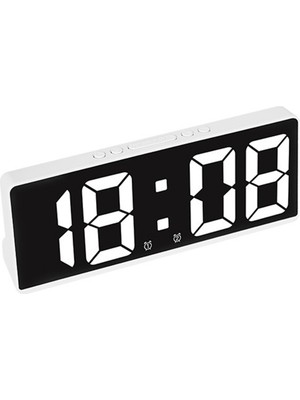 Gorgeous Dijital Çalar Saat Basit LED Saat Büyük Ekran Dijital Saat Yatak Odası Başucu Saati Beyaz