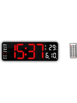 Gorgeous Büyük Dijital Duvar Saati Uzaktan Kumanda Sıcaklık Tarih Hafta Ekran Zamanlayıcı Geri Sayım Masa Saati Duvar Çift Alarmlar LED Saatler F