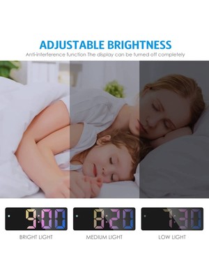 Gorgeous Dijital Çalar Saat, Yatak Odası Için LED Saat, Ev, Ofis Için Sıcaklık Göstergeli Elektronik Masaüstü Saati