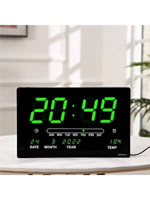 Gorgeous LED Perpetual Calendar Elektronik Saat Dijital Duvar Saati Alarm Sıcaklık Masa Saatleri Oturma Odası Dekorasyonu Yeşil