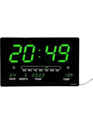 Gorgeous LED Perpetual Calendar Elektronik Saat Dijital Duvar Saati Alarm Sıcaklık Masa Saatleri Oturma Odası Dekorasyonu Yeşil