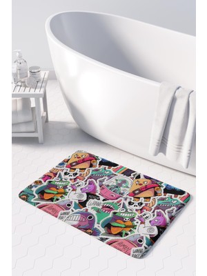Monnhein  Mikrofiber Banyo Paspası, Kaymaz Taban, Makinede Yıkanabilir, Banyo Halısı (50X80)