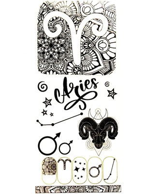 Flash Tattoos Koç Burcu El - Tırnak Dövmesi