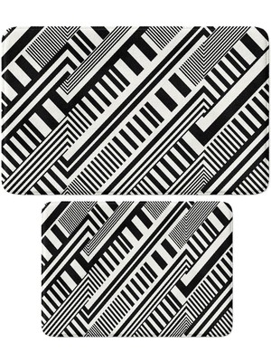 Monnhein 2'li Takım Banyo Paspası, Kaymaz Taban, Makinede Yıkanabilir, Banyo Halısı