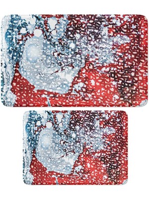 Monnhein 2'li Takım Banyo Paspası, Kaymaz Taban, Makinede Yıkanabilir, Banyo Halısı