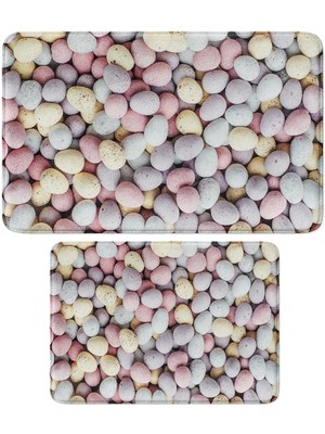 Monnhein 2'li Takım Banyo Paspası, Kaymaz Taban, Makinede Yıkanabilir, Banyo Halısı