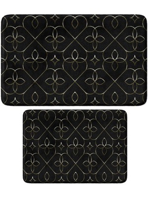 Monnhein 2'li Takım Banyo Paspası, Kaymaz Taban, Makinede Yıkanabilir, Banyo Halısı