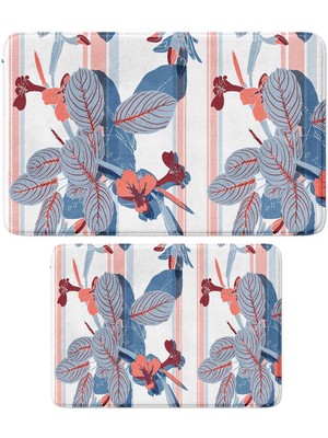 Monnhein 2'li Takım Banyo Paspası, Kaymaz Taban, Makinede Yıkanabilir, Banyo Halısı