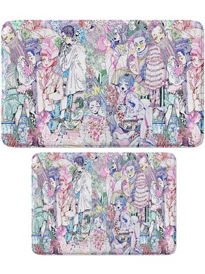 Monnhein 2'li Takım Banyo Paspası, Kaymaz Taban, Makinede Yıkanabilir, Banyo Halısı