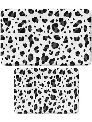 Monnhein 2'li Takım Banyo Paspası, Kaymaz Taban, Makinede Yıkanabilir, Banyo Halısı