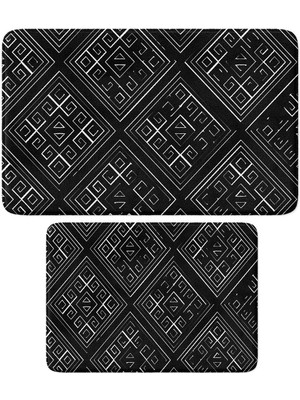 Monnhein 2'li Takım Banyo Paspası, Kaymaz Taban, Makinede Yıkanabilir, Banyo Halısı