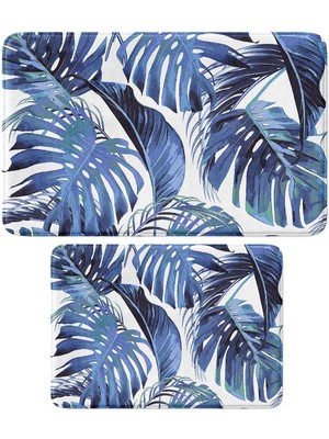 Monnhein 2'li Takım Banyo Paspası, Kaymaz Taban, Makinede Yıkanabilir, Banyo Halısı