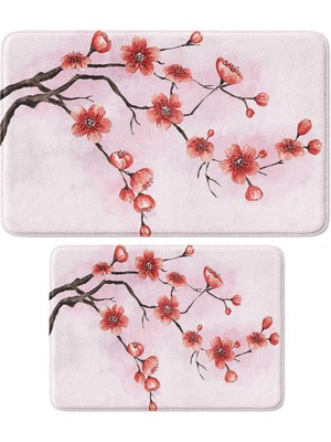 Monnhein 2'li Takım Banyo Paspası, Kaymaz Taban, Makinede Yıkanabilir, Banyo Halısı