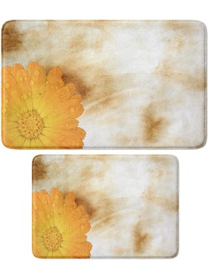 Monnhein 2'li Takım Banyo Paspası, Kaymaz Taban, Makinede Yıkanabilir, Banyo Halısı