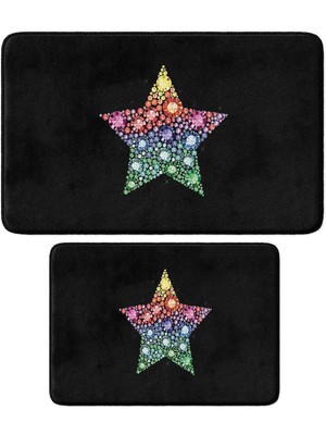 Monnhein 2'li Takım Banyo Paspası, Kaymaz Taban, Makinede Yıkanabilir, Banyo Halısı