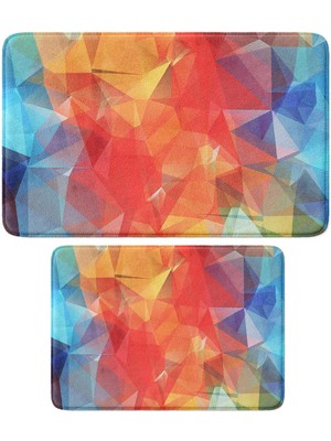 Monnhein 2'li Takım Banyo Paspası, Kaymaz Taban, Makinede Yıkanabilir, Banyo Halısı