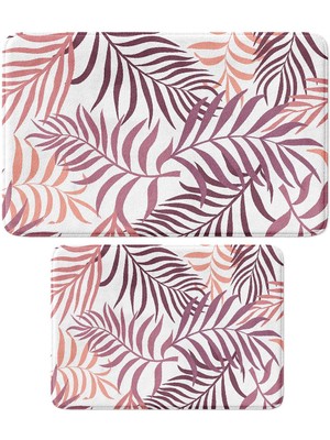 Monnhein 2'li Takım Banyo Paspası, Kaymaz Taban, Makinede Yıkanabilir, Banyo Halısı