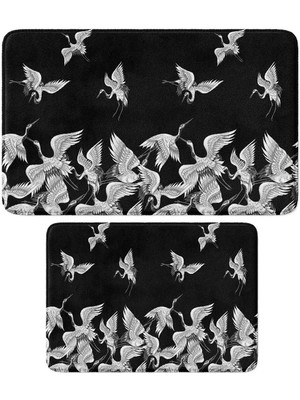 Monnhein 2'li Takım Banyo Paspası, Kaymaz Taban, Makinede Yıkanabilir, Banyo Halısı