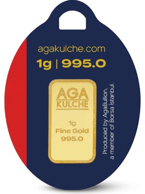 AgaKulche 1 Gram 24 Ayar Külçe Altın