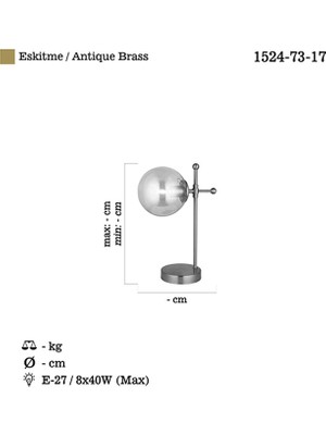 Polıno Antik Lak Masa Lambası 1Xe27