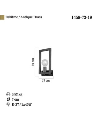 Era Antik Lak/Siyah Aplik 1Xe27