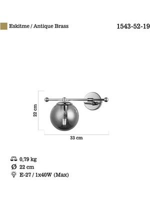 Lucea Atron Tekli Antik Lak Aplik 1XE27